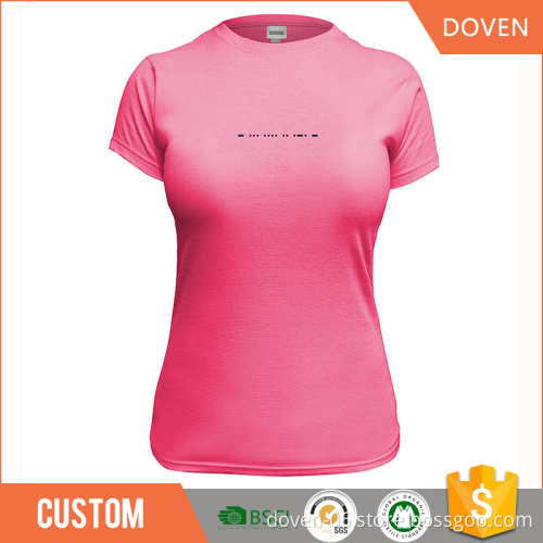 Cheap cotton OEM woman pink t-shirt